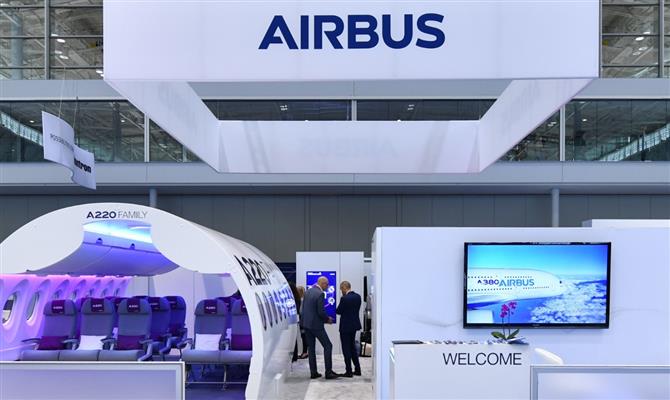 Espaço da Airbus na última Apex Expo, realizado em Boston, nos Estados Unidos