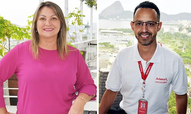 Katia Vieira, da Delta Air Lines, e Rodrigo Araújo, da Avianca Brasil, os melhores promotores de Vendas da aviação do Rio de Janeiro