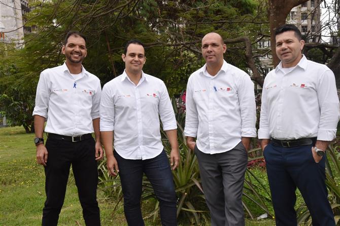 Luiz Felipe Coimbra, o líder, Carlos Sardo, segundo colocado, e Roberto Paixão e Ricardo Moreira. Flytour Gapnet é destaque ao emplacar quatro executivos no Top 10 de Consolidadoras do Rio