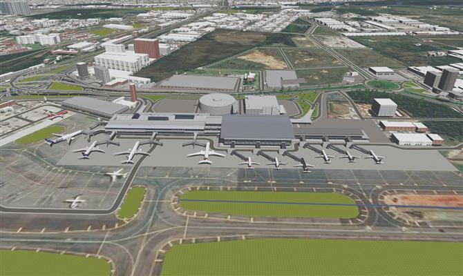 A reforma do Terminal 1 consiste em nova área de embarque e nova sala de embarque internacional
