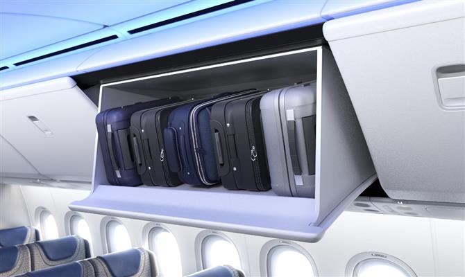 Novos bagageiros serão mais espaçosos na família 777X
