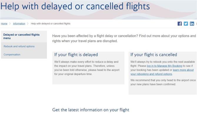 Help Centre da British Airways informa e agiliza processo de reembolso e demais compensações em caso de atrasos e cancelamentos