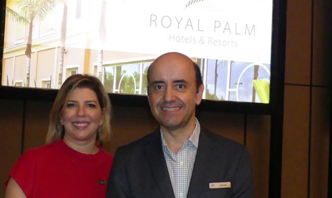Ana Luiza Masagão, diretora de Vendas e Marketing do Grupo Royal Palm, com o CEO Antonio Dias