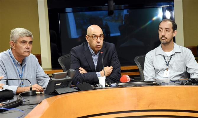 Marcelo Alves, Presidente da Riotur entre Joaquim Dinis, Presidente da CET-RIO  e Eduardo Furtado, coordenador de controle urbano