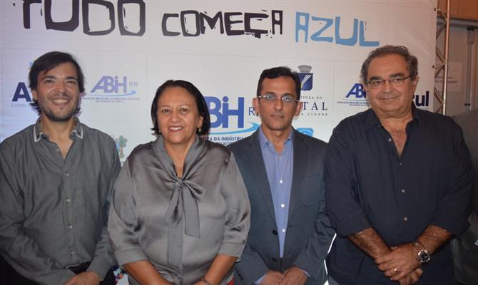 Marcelo Bento (Azul), Fátima Bezerra (governadora do Rio Grande do Norte), José Odécio (ABIH-RN), Álvaro Dias (prefeitura de Natal)