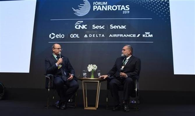O governador do Rio de Janeiro, Wilson Witzel, durante a sua participação no Fórum PANROTAS 2019