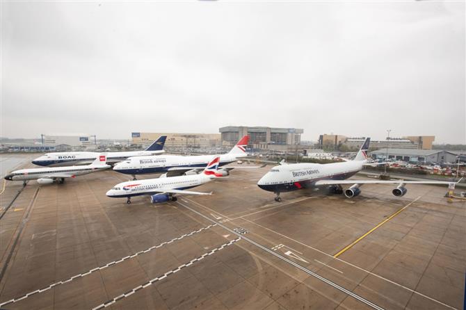 Aeronaves recebem pintura para comemorar o centenário da British Airways