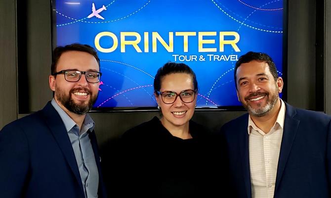 Roberto Sanches, Giovanna Paulineli e Jorge Souza, da Orinter
