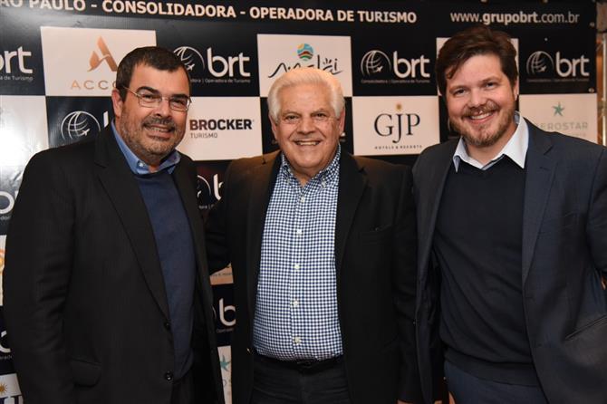 Vanderlei Folgueral, gerente de Filial SP, Eraldo Palmerini, presidente, e Marco Aurélio di Ruzze, vice-presidente do Grupo BRT