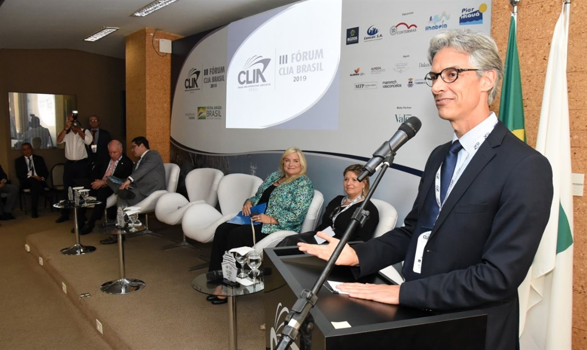 Marco Ferraz, presidente da Clia Brasil, durante a 4ª edição do Fórum Clia Brasil