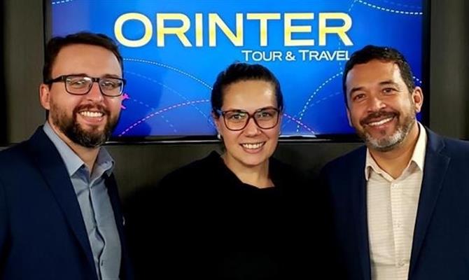 Roberto Sanches, Giovanna Paulinelli e Jorge Souza, da Orinter