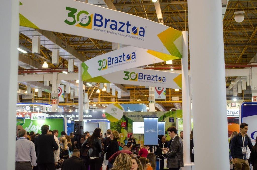 Espaço Braztoa durante a 47ª Abav Expo e o 52º Encontro Comercial Braztoa