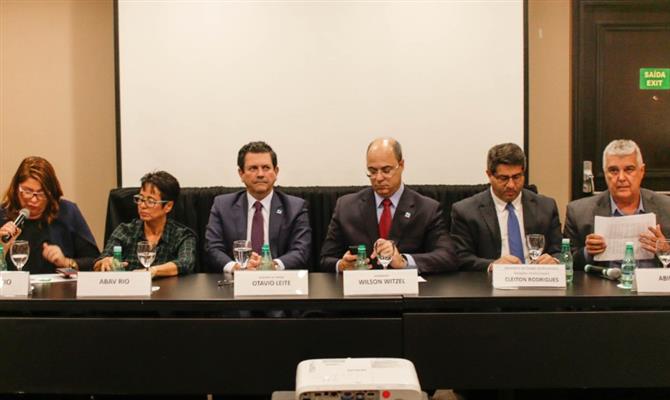 Fatima Faccuri, Cristina Fritsch, Otavio Leite, Wilson Witzel, Cleiton Rodrigues e Alfredo Lopes