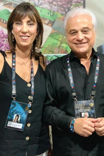 Mónica Zalaquett, subsecretária de Turismo do Chile, com Roberto Medina, fundador e presidente do Rock in Rio