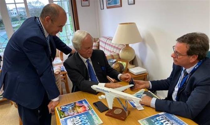 Presidente da Embratur se reúne com membros do Conselho de Administração da EuroAtlantic Airways, Eugenio Fernandes e Tomaz Metello<br><br><br><br>