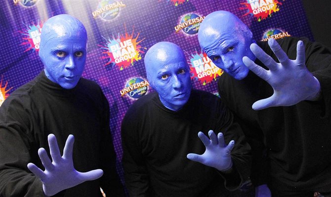 Blue Man Group: evento da Universal acontece na Flórida, nos Estados Unidos