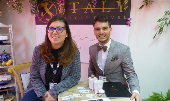 Tonia La Marca, da agência Enzo Miccio, e Giulio Abbate, da Italy Luxury Travel