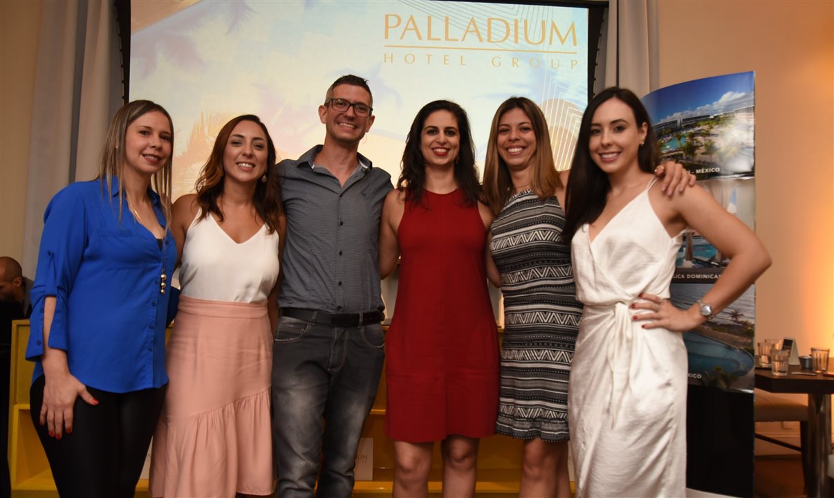 Equipe do Palladium Hotel Group: Lilian D' Angelo, Fernanda Caleja, Luiz Rocha, Carollina Abud, Debora Spada, Jéssica Michellin