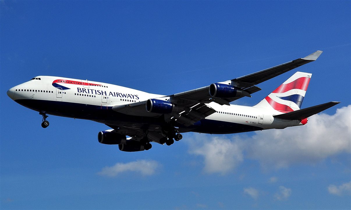British Airways opera em Seattle com Boeing 747