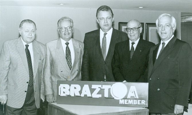  Raul Radú, José Augusto Franco, Walter Steurer, Aldo Leone e Eduardo Nascimento, em 1989