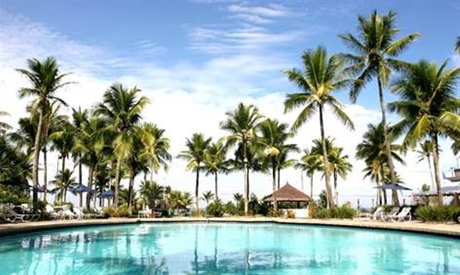 O Casa Grande Resort fica na região da Praia da Enseada, no Guarujá