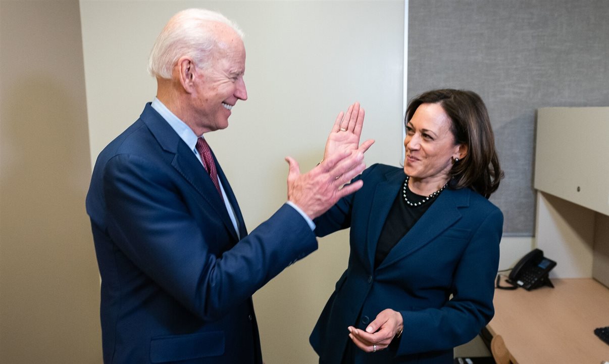 Joe Biden e Kamala Harris, presidente e vice-presidente eleitos dos Estados Unidos
