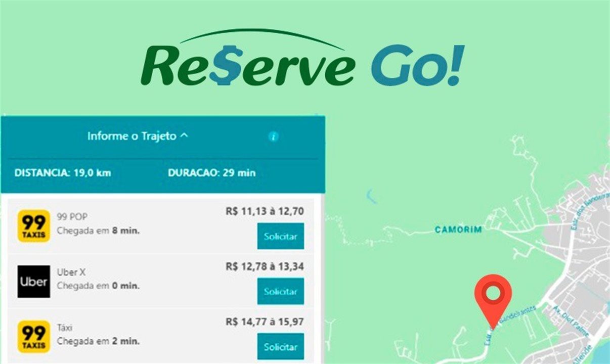 Reserve Go! é integrado ao Reserve Enterprise e pesquisa entre os serviços de mobilidade urbana dos principais aplicativos em operação no País