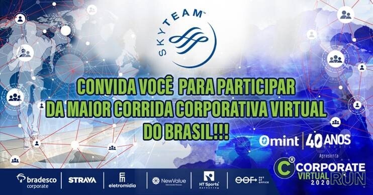 Corrida Virtual SkyTeam de 5km deste ano, em parceria com a Corrida Corporativa do Brasil, ajudará projeto social