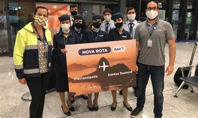 O novo voo da Azul no Aeroporto de Florianópolis acontece seis vezes por semana