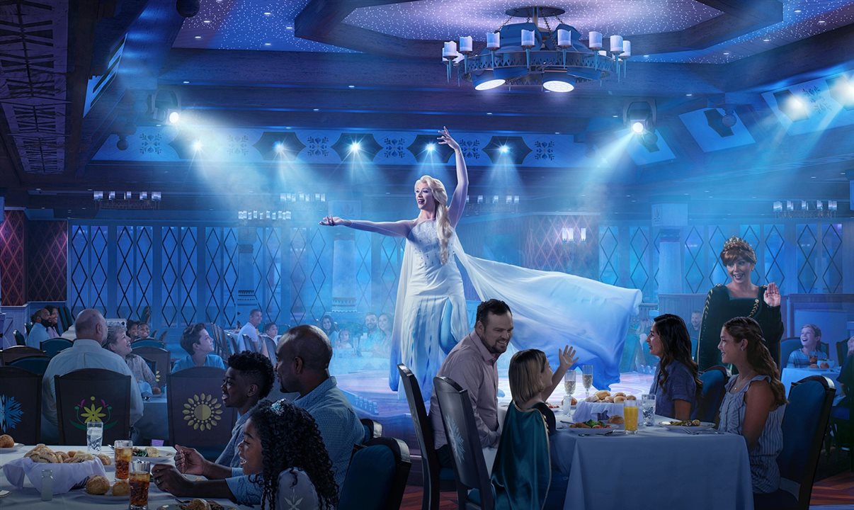 Restaurante inspirado em Frozen com espetáculo ao vivo