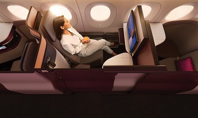 QSuite do A350-1000 da Qatar Airways