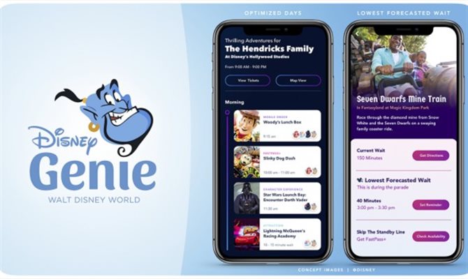 O Disney Genie é um serviço que está dentro do app My Disney Experience