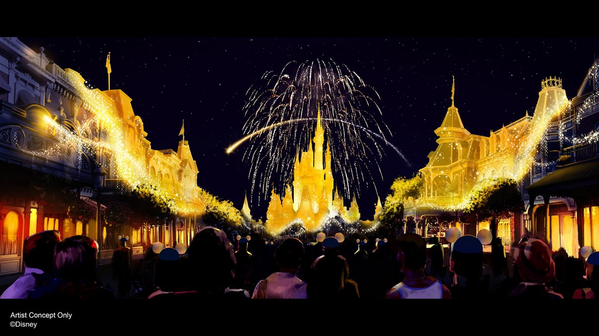 Efeitos se estenderão do Cinderella Castle até a Main Street, U.S.A., neste espetáculo