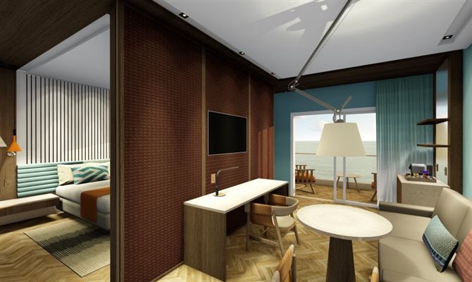 Os apartamentos, Studio Suite, possuem 61m², comportam até seis hóspedes
