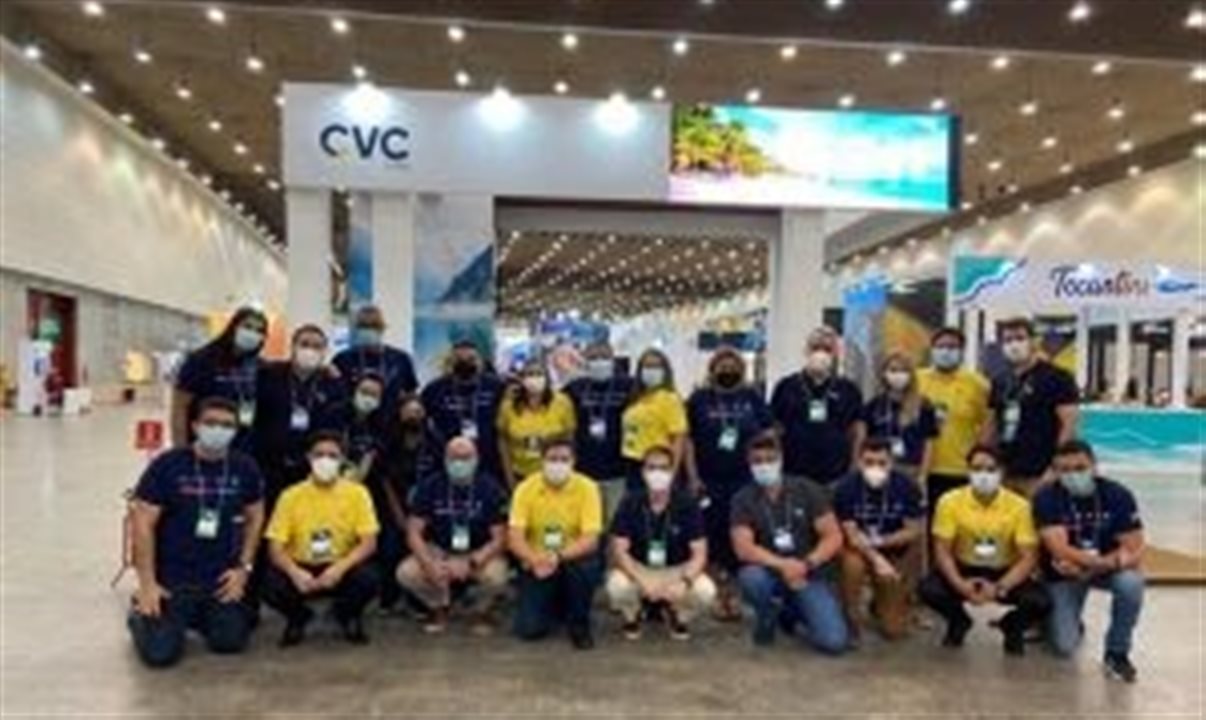 Estande da CVC Corp na Abav Expo & Collab, em Fortaleza