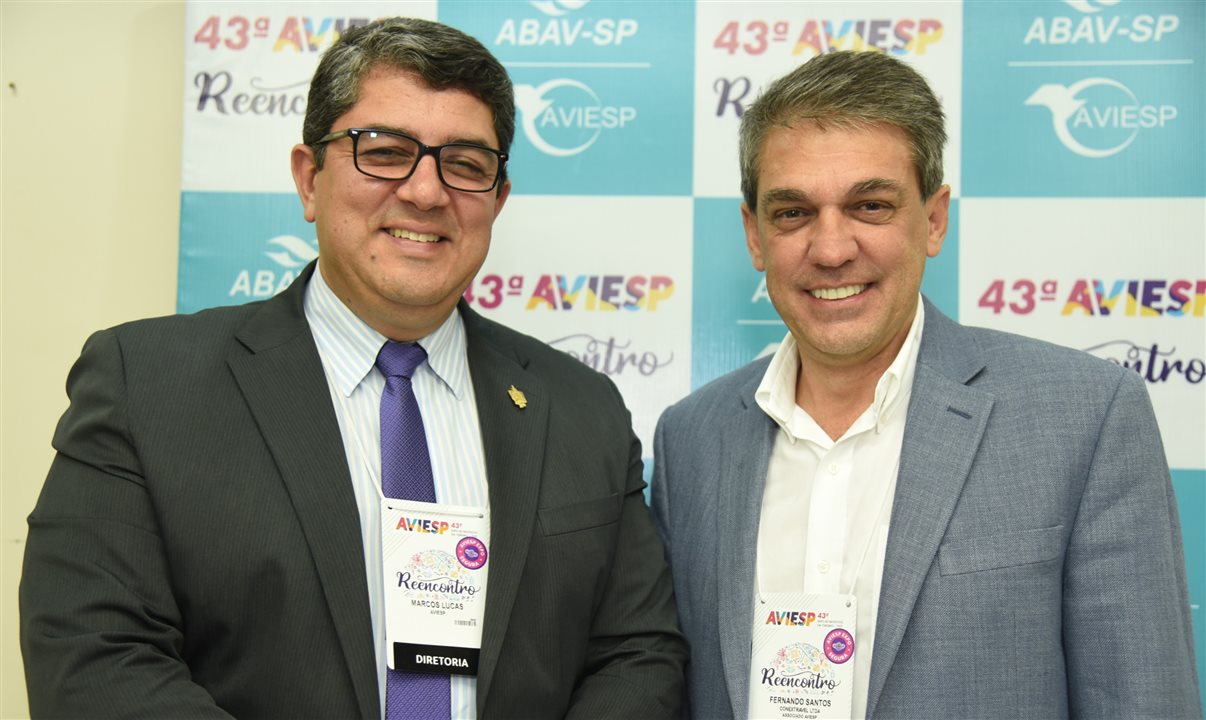 Marcos Lucas, da Aviesp, e Fernando Santos, da Abav-SP