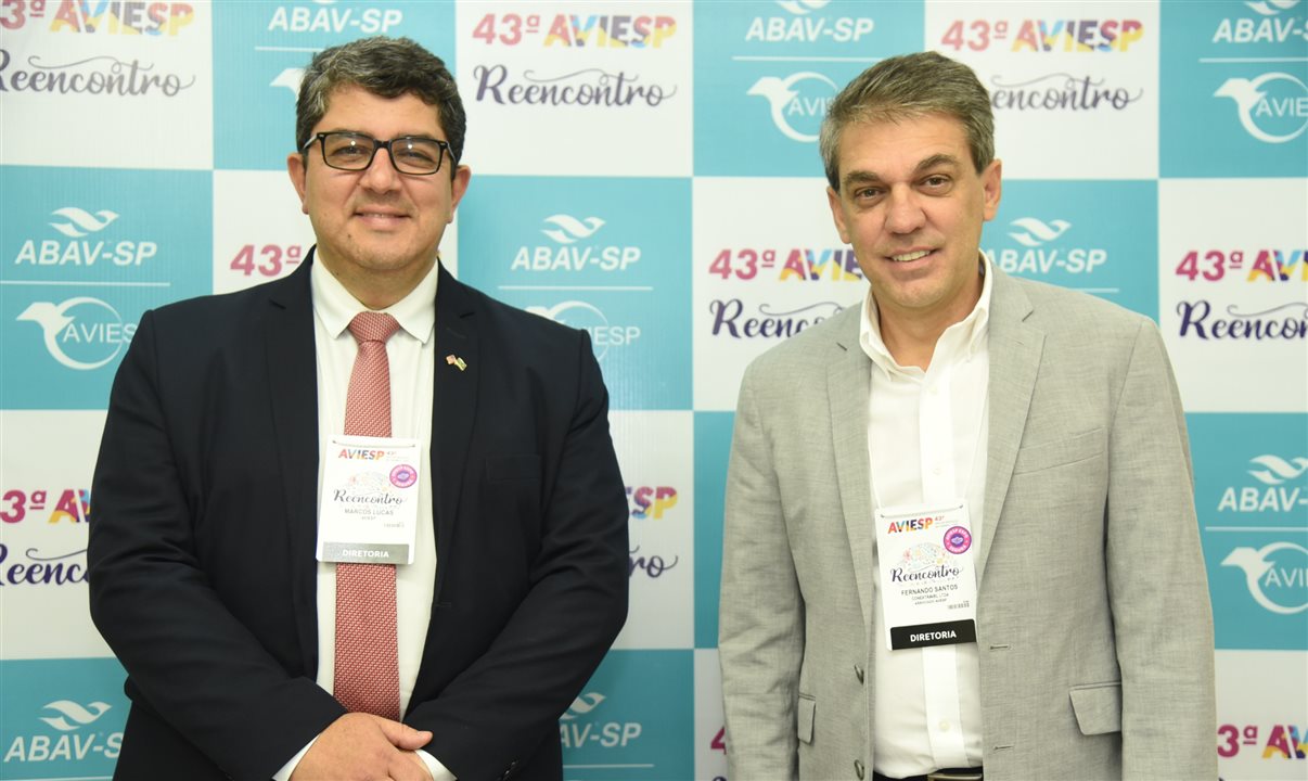 Marcos Lucas, da Aviesp, e Fernando Santos, da Abav-SP