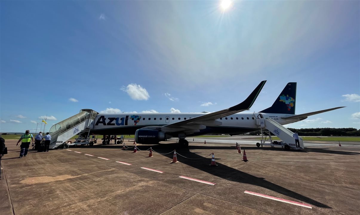A Azul estreou hoje (31) o voo direto entre Campinas e Ponta Porã