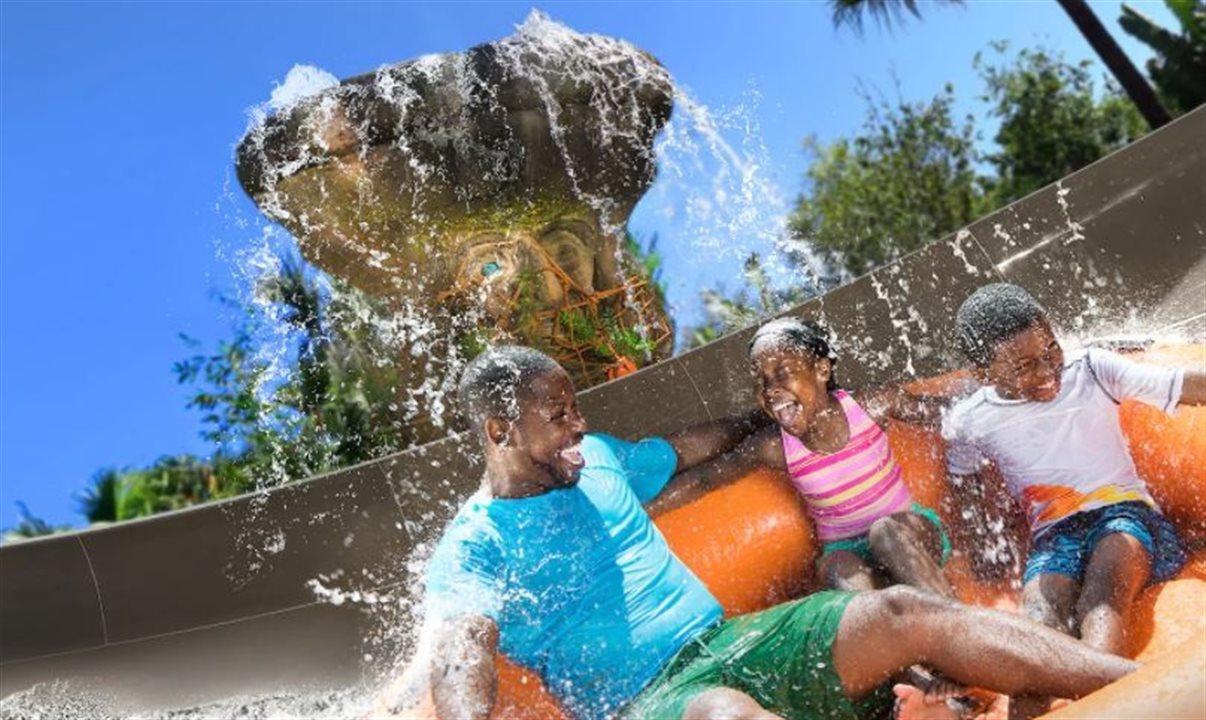Hóspedes Disney poderão aproveitar o Disney's Typhoon Lagoon Water Park ou o Disney's Blizzard Beach Water Park em sua chegada