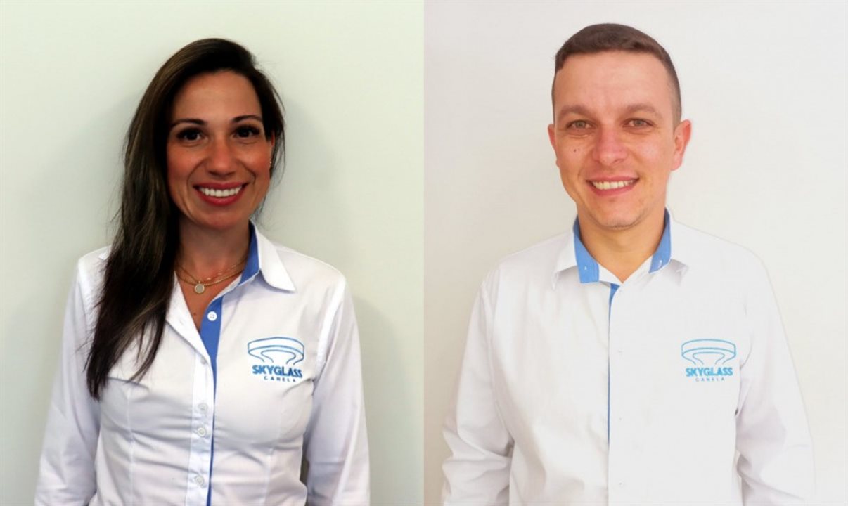 Corália Mazzitelli Maslinkiewicz e Bruno Rafael de Almeida são os novos contratados do Skyglass Canela