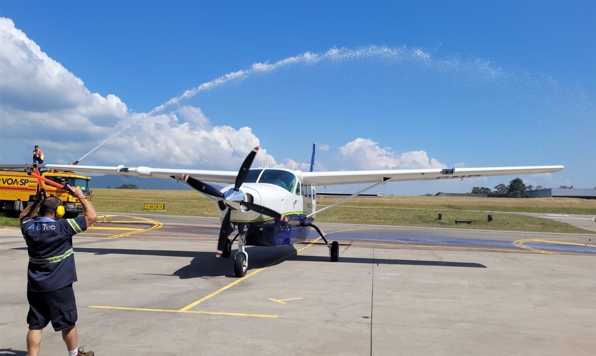 A 5ª aeronave Cessna Grand Caravan EX foi recebida no hangar da companhia, localizado no aeroporto de Jundiaí (SP)