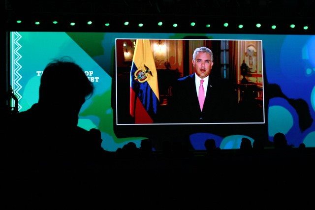 Presidente da Colômbia, Ivan Duque participou virtualmente do evento