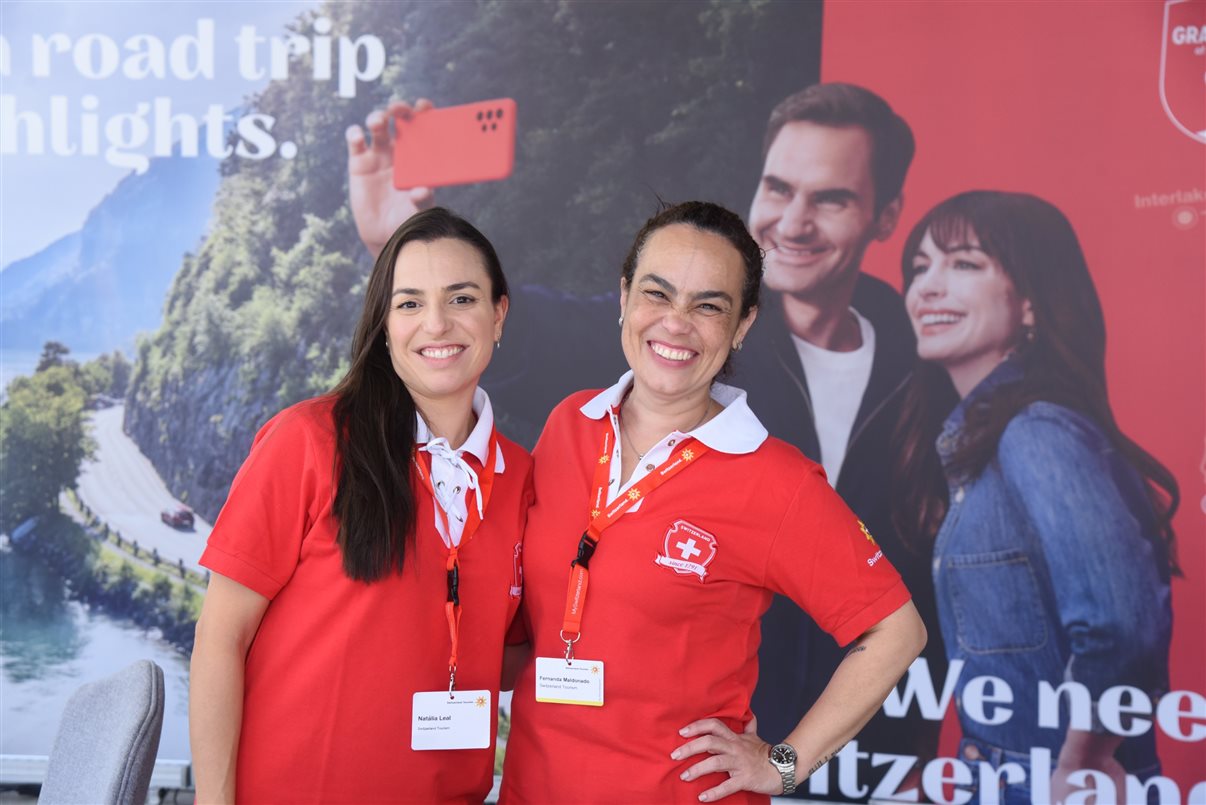 Natália Leal e Fernanda Maldonado, do escritório de Turismo da Suíça no Brasil