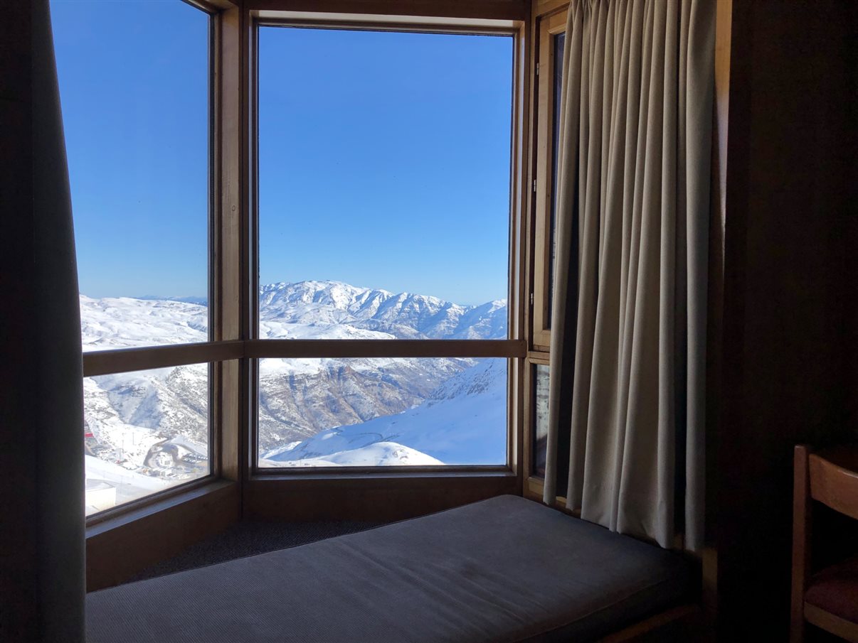 Vista de um dos quartos do Valle Nevado