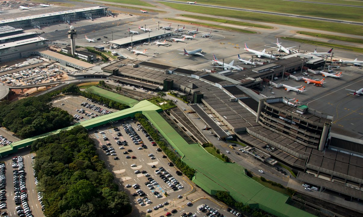 Vista aérea do GRU Airport