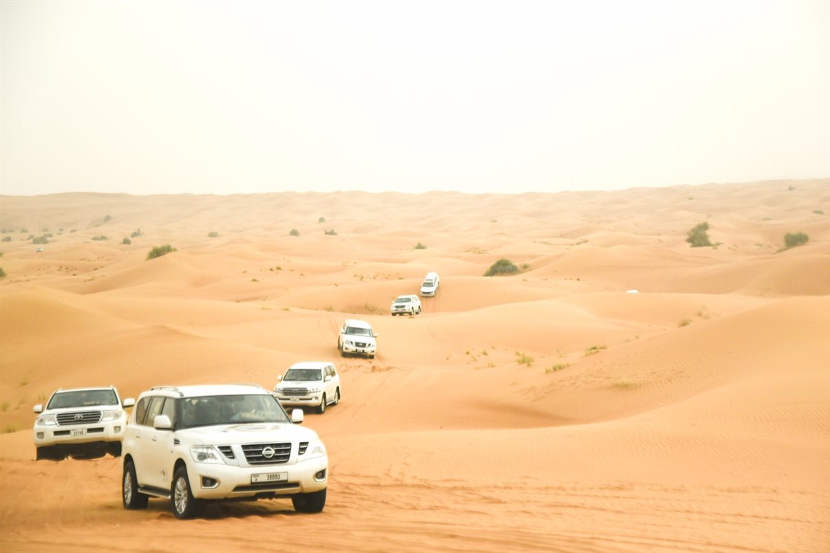 O deserto de Dubai foi a atração do dia no famtrip da Orinter