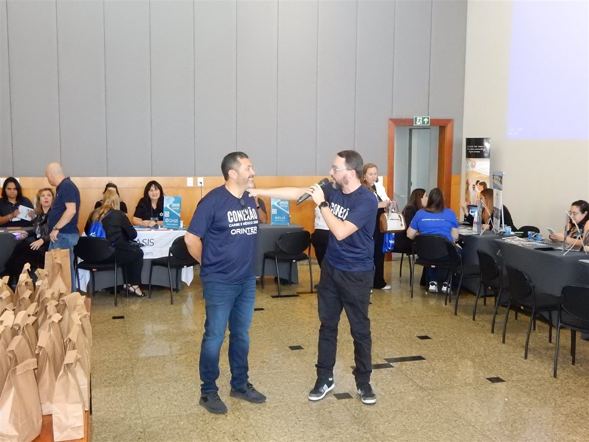 Jorge Souza e Roberto Sanches, da Orinter, explicam a dinâmica do evento