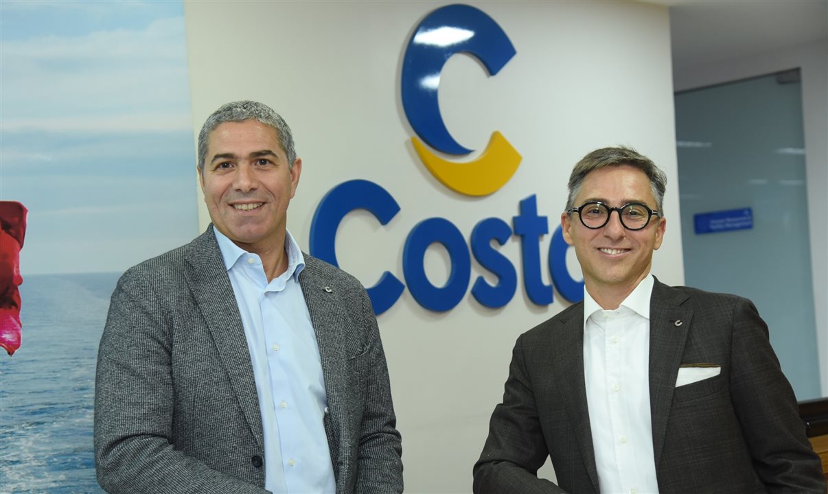 O presidente executivo da Costa Cruzeiros para a América do Sul e Central, Dario Rustico, e o Chief Commercial Officer da Costa Cruzeiros, Roberto Alberti