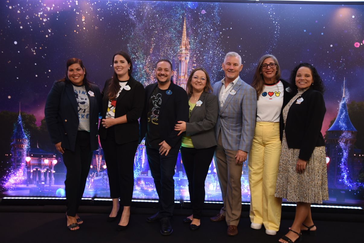 Equipe Disney Destinations: Sarah Domenech, Manoela Bopp, Luís Araújo, Cinthia Douglas, Terry Brinkoetter, Deborah Baldin e Bárbara Modenesi