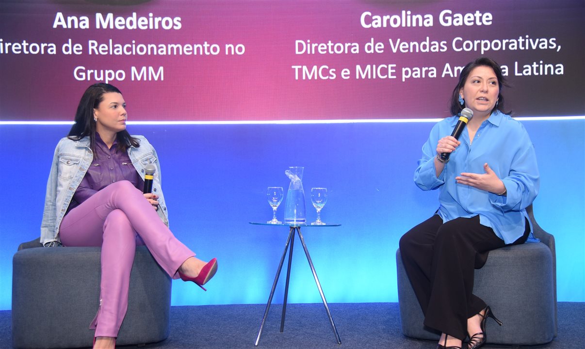 A diretora de Relacionamento do Grupo MM, Ana Medeiros, e a diretora de Vendas Globais da Accor, Carolina Gaete